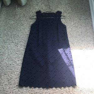 Navy Dress, great seasonal transition piece.